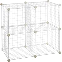 Los mejores  - Amazon Basics - Estantes de almacenamiento- Cuatro cubos- de alambre - Blanco